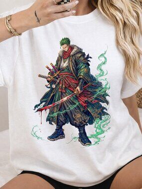 One Piece Roronoa Zoro Samurai Graphic T-Shirt - Anime Streetwear Tee